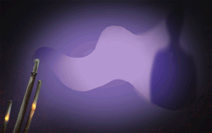 illustration of smoke and a shadow of a figure